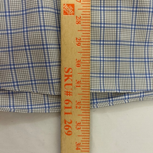 Orvis Blue Long Sleeve Men's Vented Small Check Chest Pocket - Picture 4 of 9